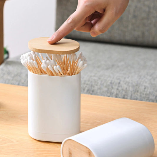 Toothpick Box Cotton Swabs Holder Tooth Pick Automatic Dispenser Press Can Living Room Table Accessories Cotton Bud Container
