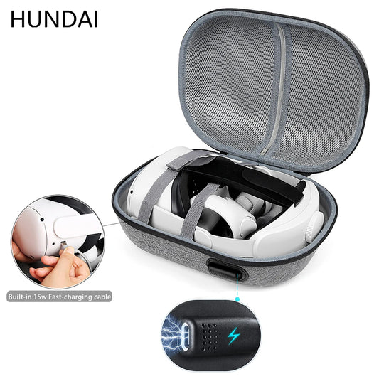 Compatible with Oculus Quest 2, Chargable Anti-Drop EVA Travel Storage Bag  Hard Carrying Case，Suitable for Travel and Storage